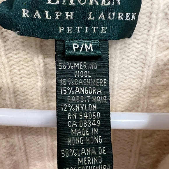 Vintage Lauren Ralph Lauren Merino Wool Sweater with Horn Buttons - Picture 5 of 11